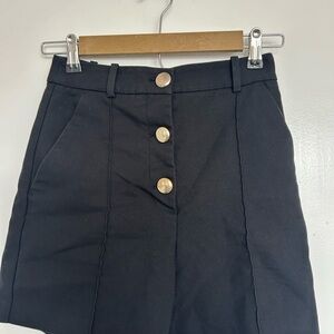 Zara Black Shorts with Button Detail